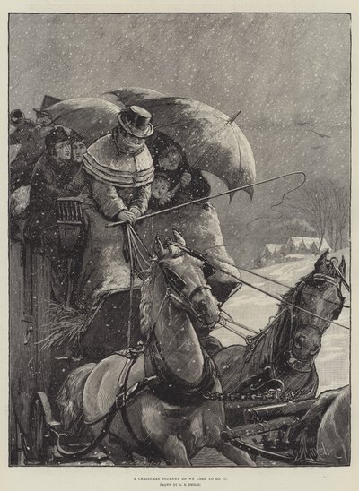 Un viaje de Navidad como solíamos hacerlo de Alfred Edward Emslie